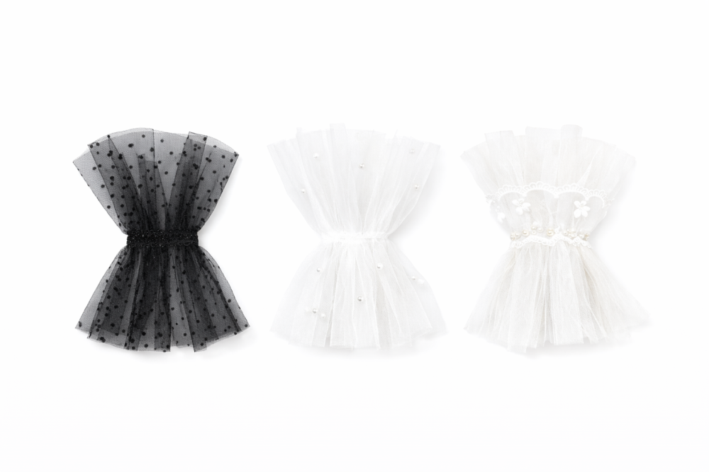 Decoración 3D de tul para uñas, diseño vestido con perlas y encaje, accesorios nail art /Paquete con 12 piezas