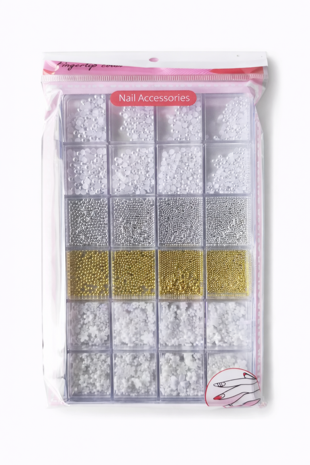 Set microperlas metálicas y perlas uñas