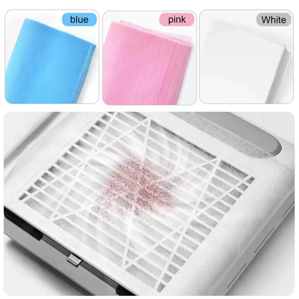 Filtro de polvo para aspiradora de uñas, algodón filtrante reemplazable (20*24) /Paquete con 100 piezas
