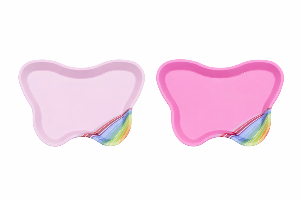 Bandeja en forma de corazón para uñas – Paleta organizadora para pegamento y accesorios /Paquete con 6 piezas
