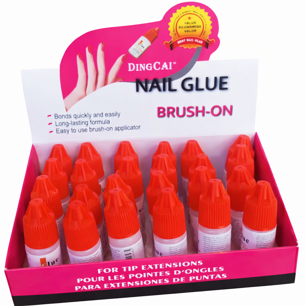 Pegamento profesional para uñas de boquilla, secado rápido para tips, uñas postizas /Paquete con 24 piezas