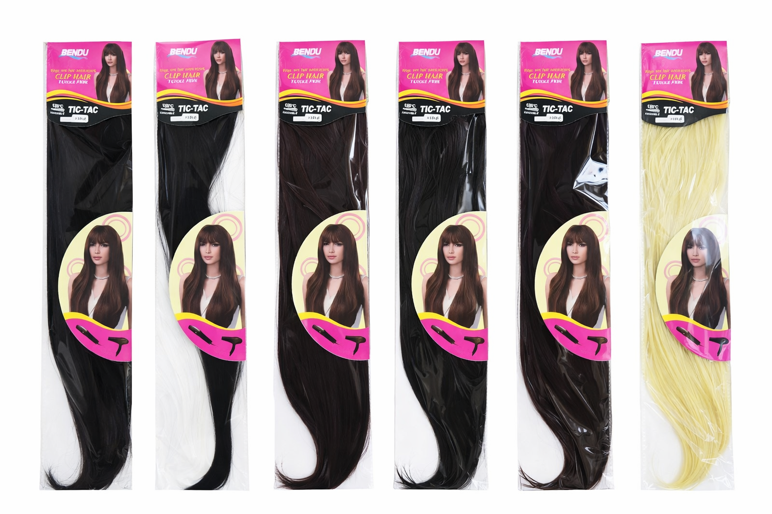 Extensión de cabello con clip TIC-TAC – Postizo largo liso sintético