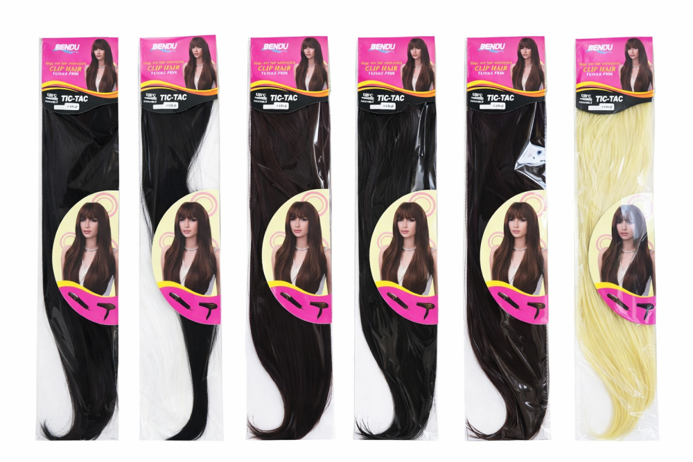 Extensión de cabello con clip TIC-TAC – Postizo largo liso sintético