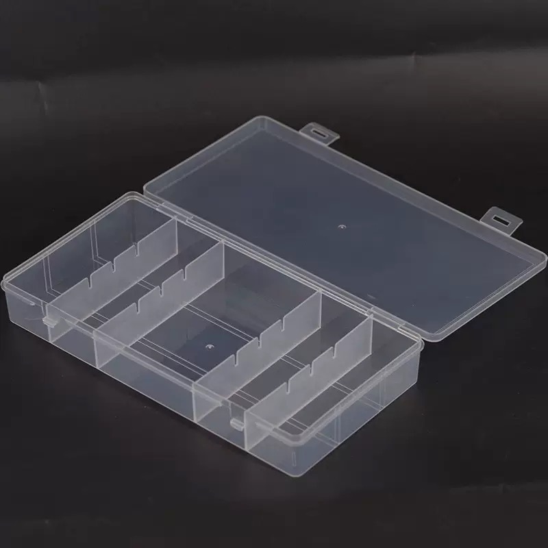 Caja organizadora transparente con divisiones ajustables – Estuche para uñas y accesorios