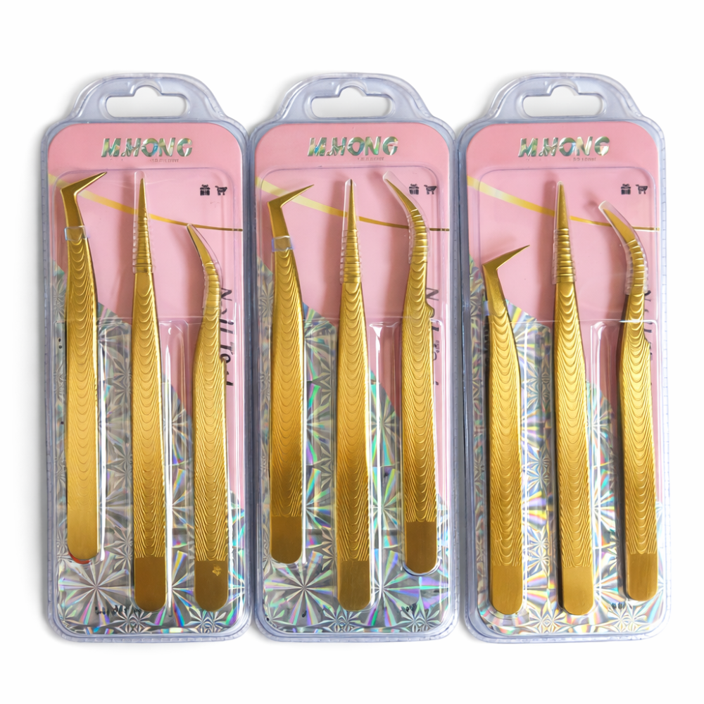 Set de pinzas para uñas y pestañas
