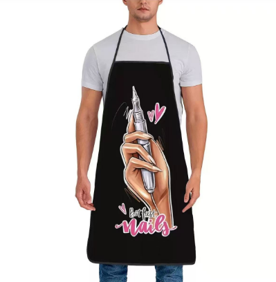 Delantal profesional para uñas – Mandil de manicure con diseño artístico /Paquete con 12 piezas