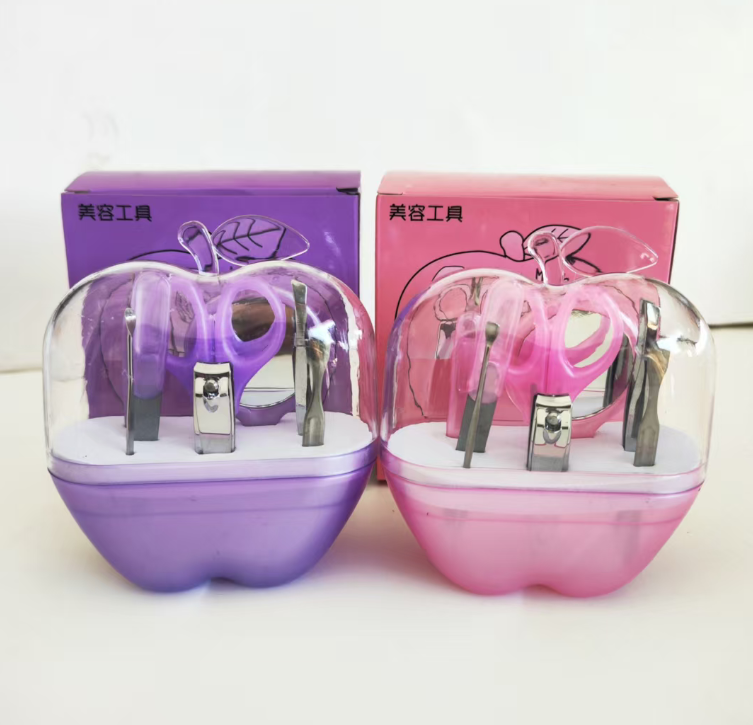 Set de manicura en caja con forma de manzana – Kit de cuidado de uñas