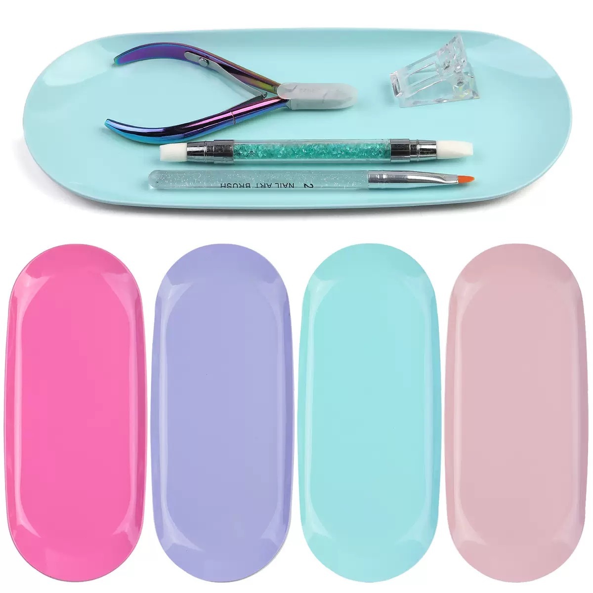 Bandeja para uñas profesional – Soporte para manicure 22.9cm /Paquete con 12 piezas