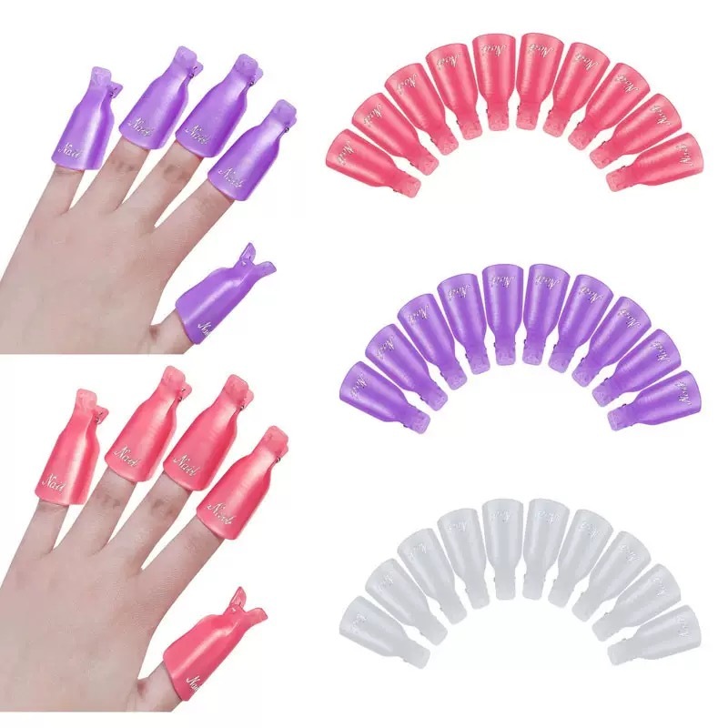 Clips para remover uñas – Pinzas para retirar gel y acrílico /Paquete con 10 piezas