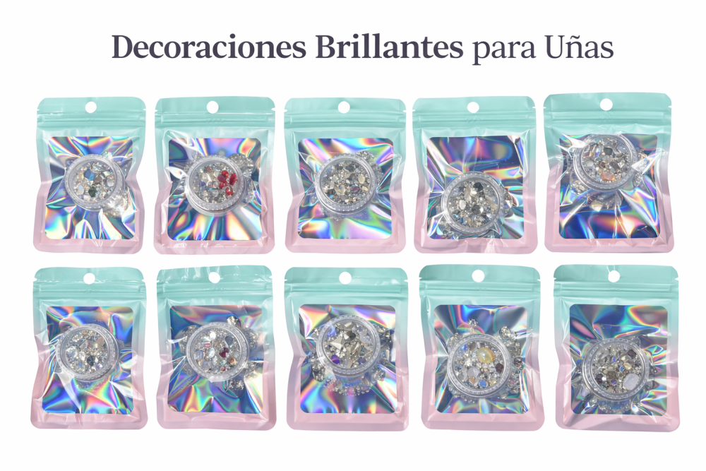 Decoraciones Brillantes para Uñas /Paquete con 12 piezas