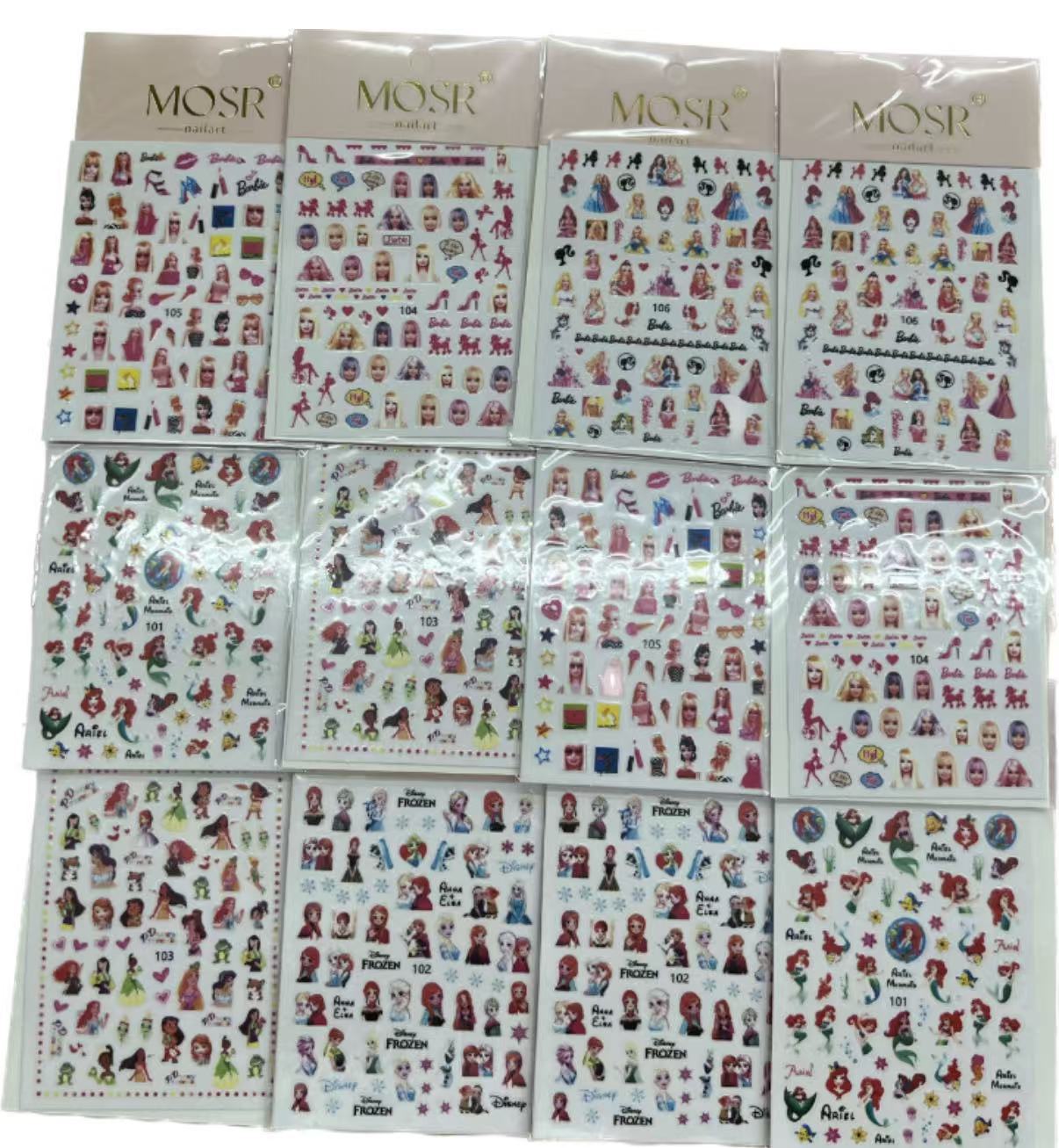 Stickers Decorativos para Uñas /Paquete con 12 piezas