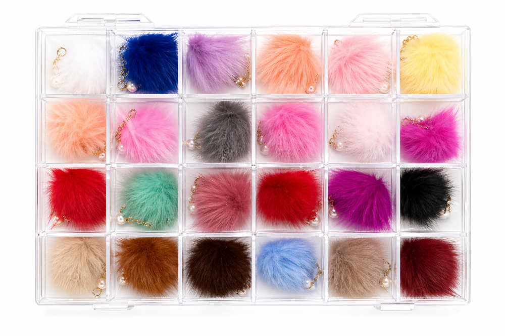 Pompones de Pelo para Uñas con dije/ Decoración Nail