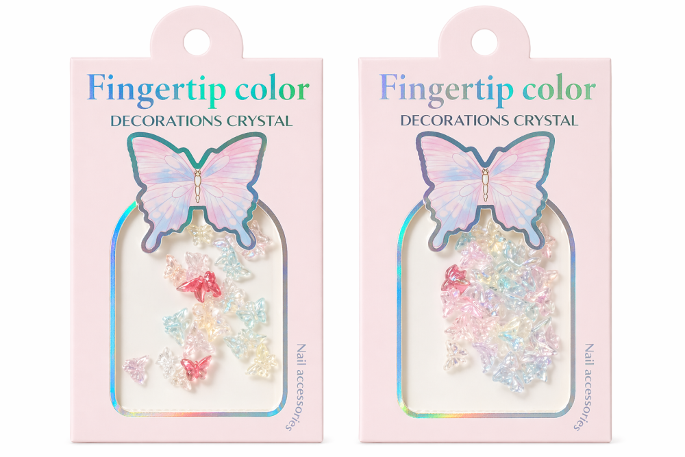 Decoración de uñas mariposa translúcida 3D /Paquete con 12 piezas