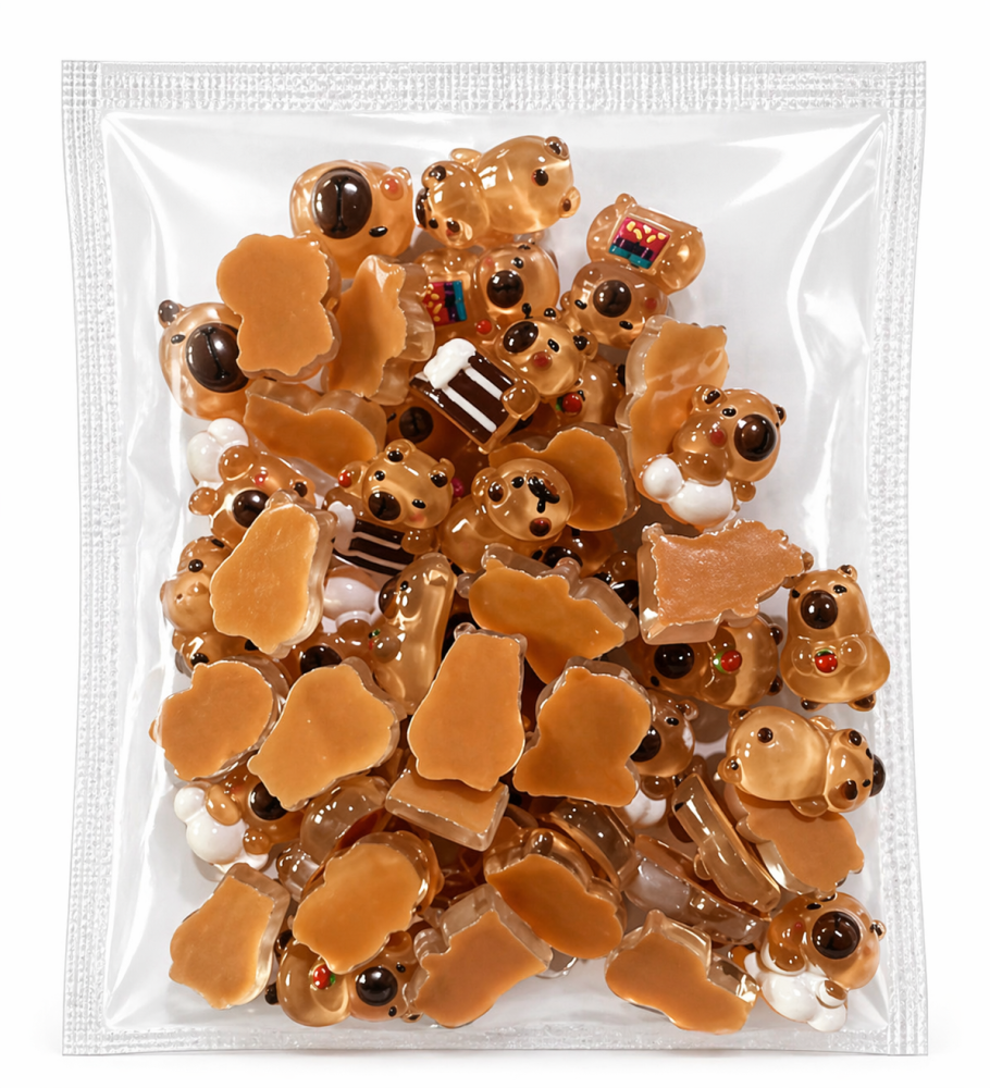 Charms para uñas ositos 3D kawaii /Paquete de 12 bolsas con 50 piezas