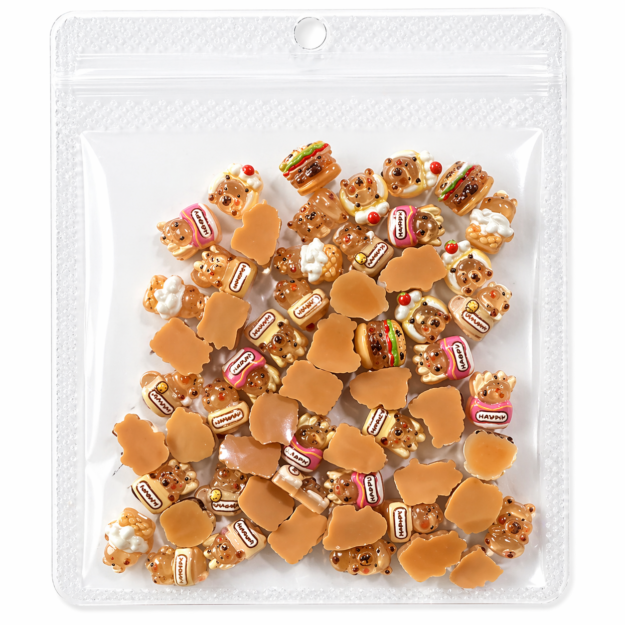 Charms para uñas ositos 3D kawaii /Paquete de 12 bolsas con 50 piezas