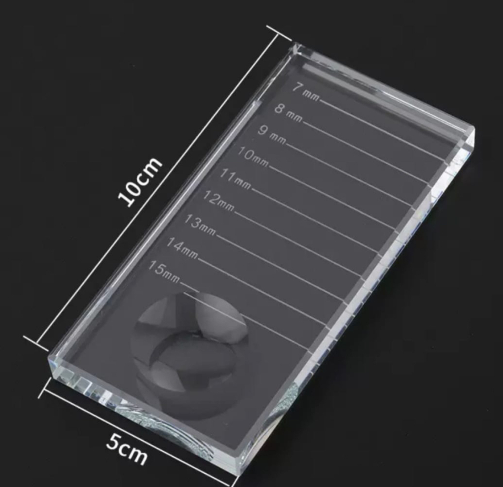 Paleta de extensión de pestañas- soporte- cristal rectangular / Cajita x5 piezas