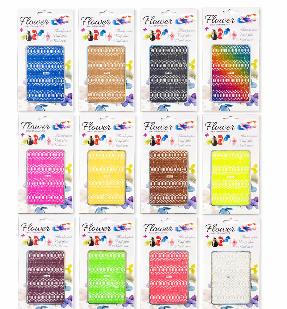 Pegatinas de encaje para uñas /Paquete con 12 piezas