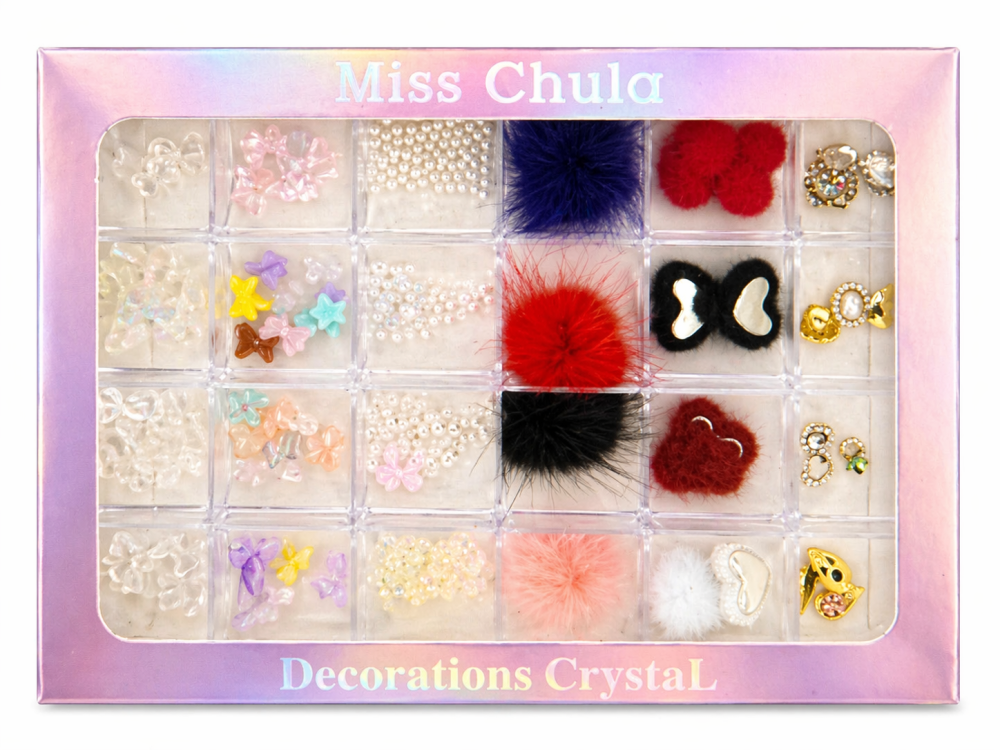 Kit Decoración Uñas Mix con Caja 24 Compartimentos