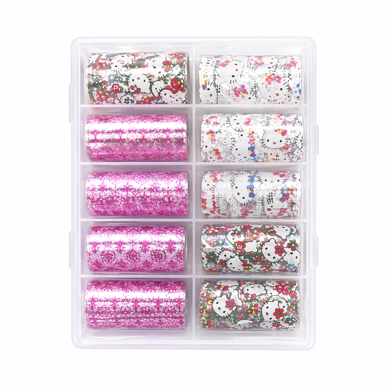 Set de Foil Transfer para Uñas con Diseños Variados Estilo Moda /Paquete con 12 piezas