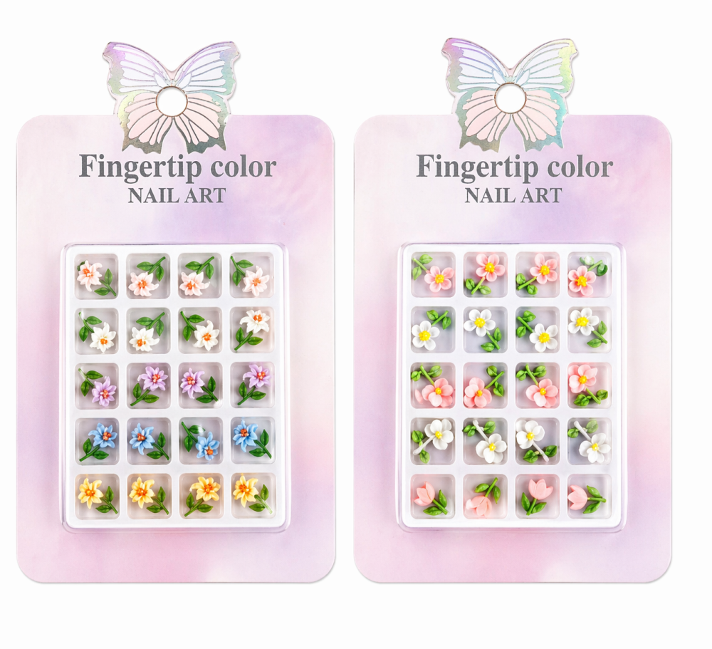 Decoración de uñas flores 3D /Paquete con 12 piezas