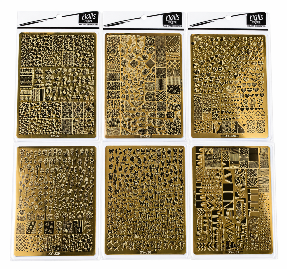 Placas de estampado para Uñas (9.5*14.5cm)/Paquete con 6 piezas)