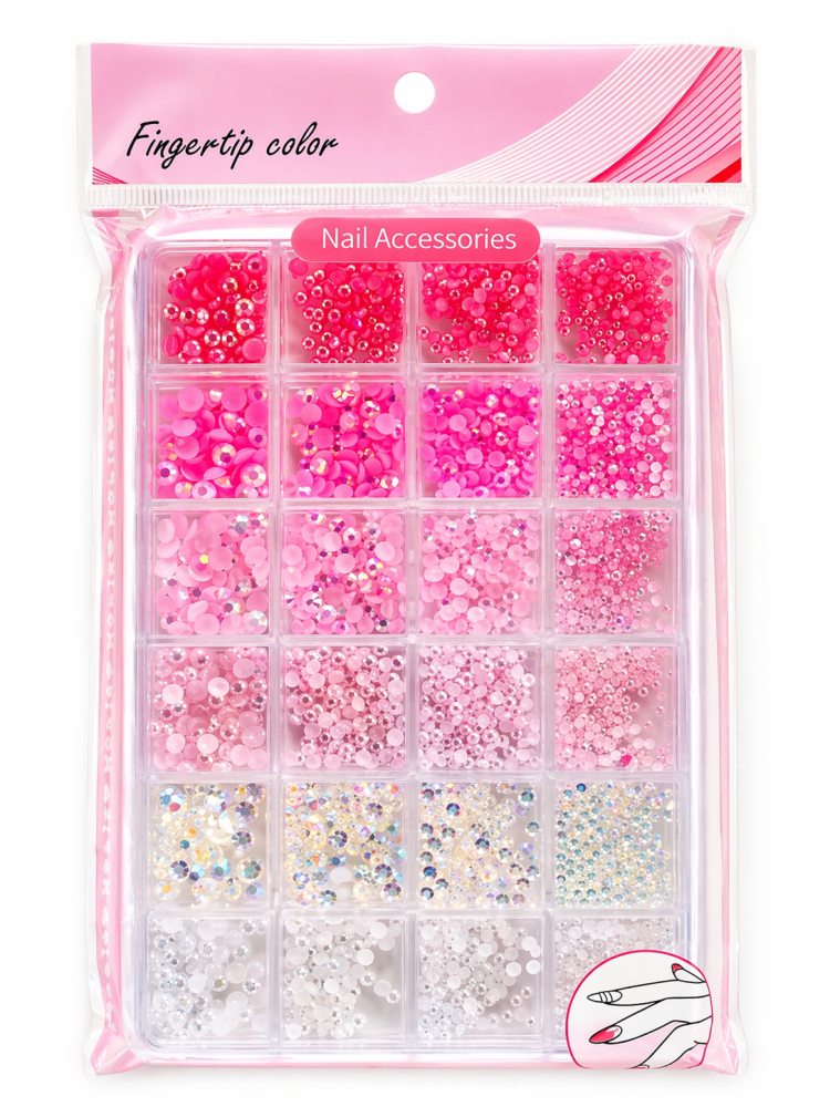 Perlas para Decoración de Uñas Rosa Degradado