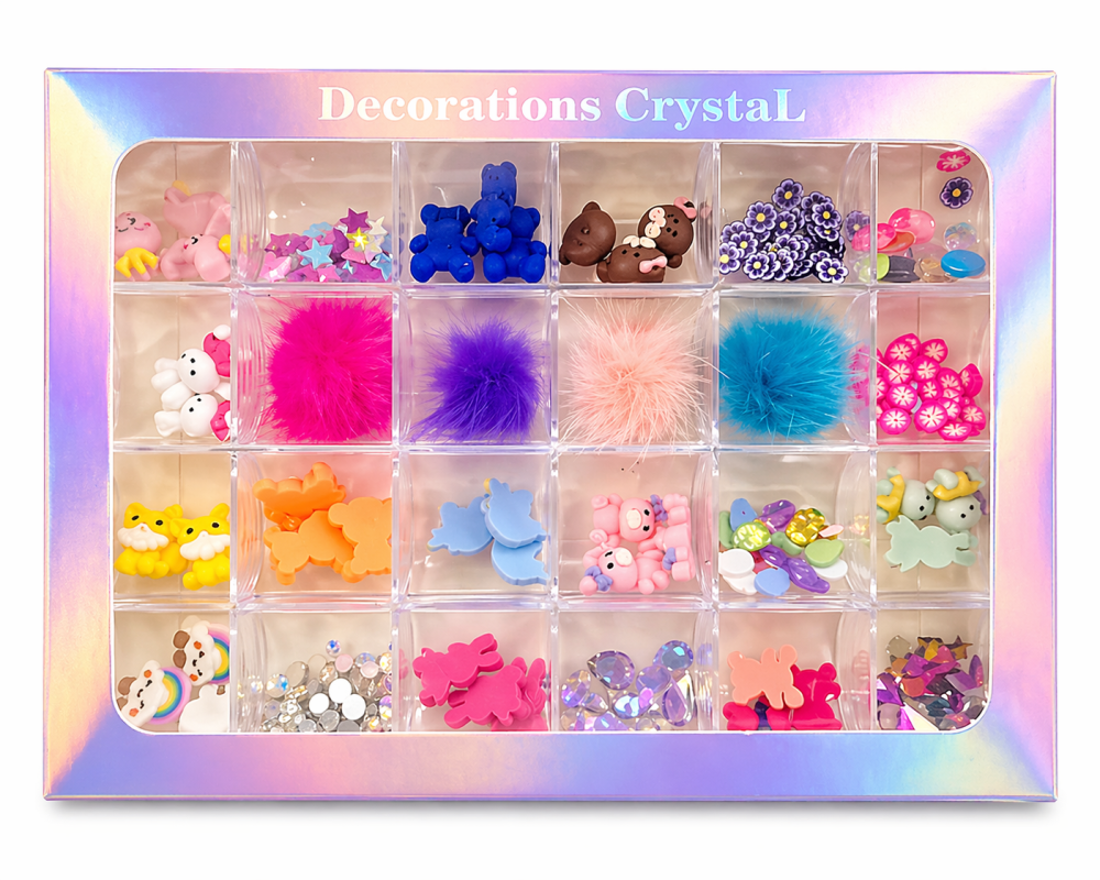 Kit Decoración Uñas Mix con Caja 24 Compartimentos