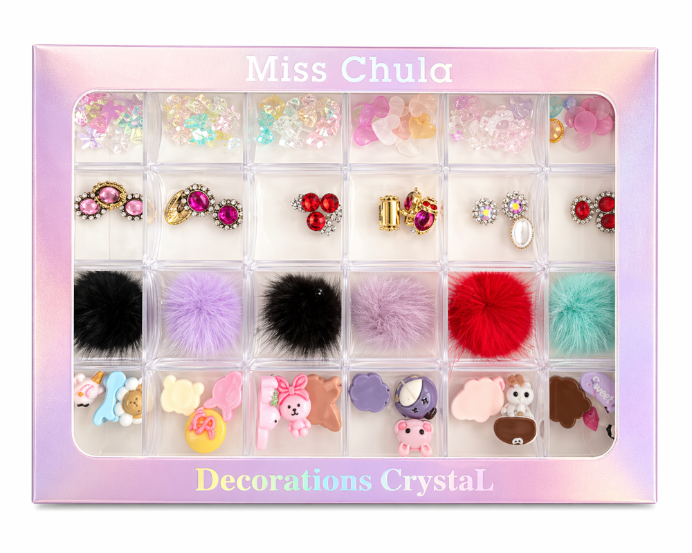 Kit Decoración Uñas Mix con Caja 24 Compartimentos