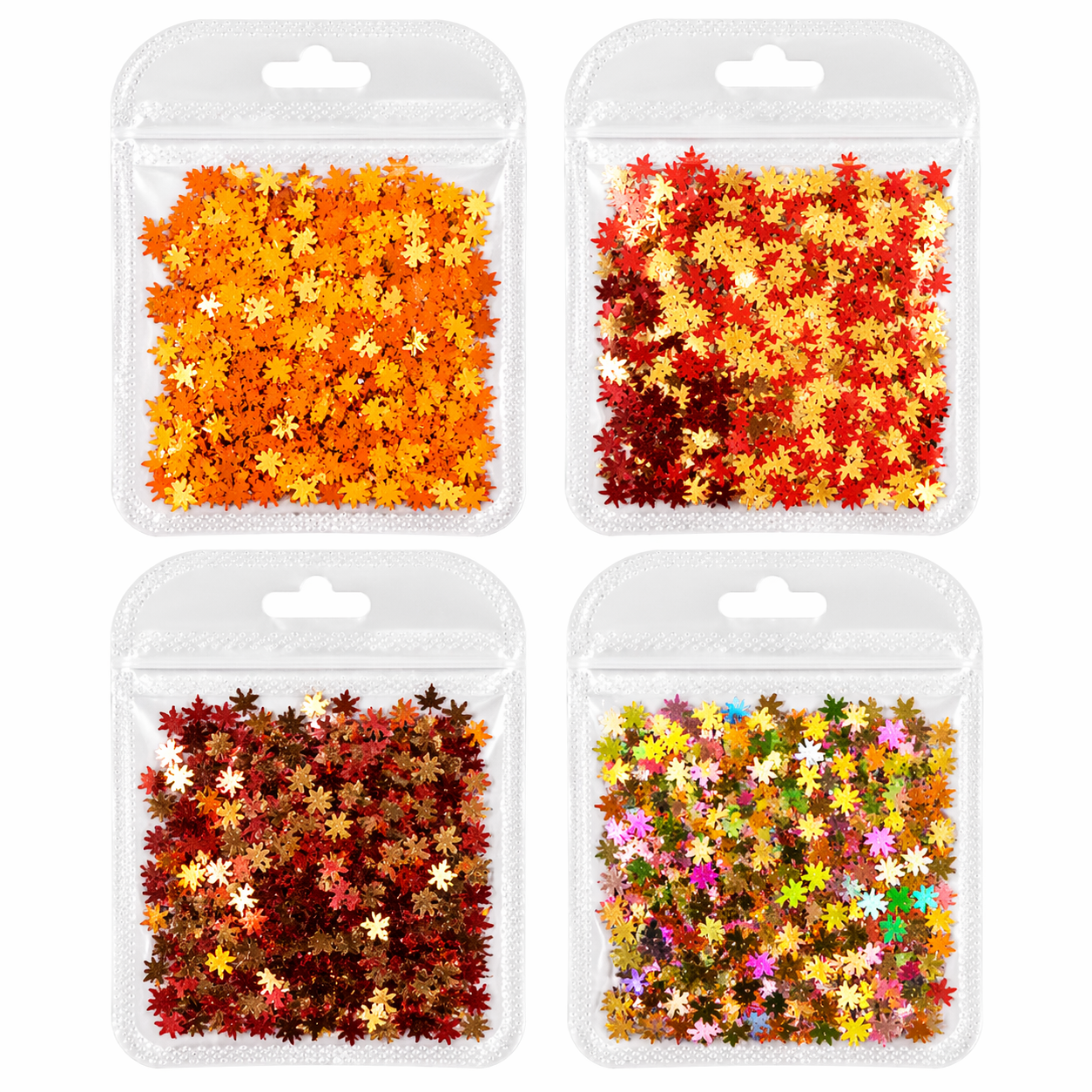 Confeti en Forma de Hoja de Arce para Decoración – Colores Otoñales  /Paquete con 12 piezas.