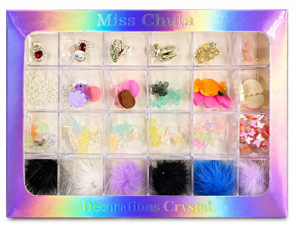Kit Decoración Uñas Mix con Caja 24 Compartimentos