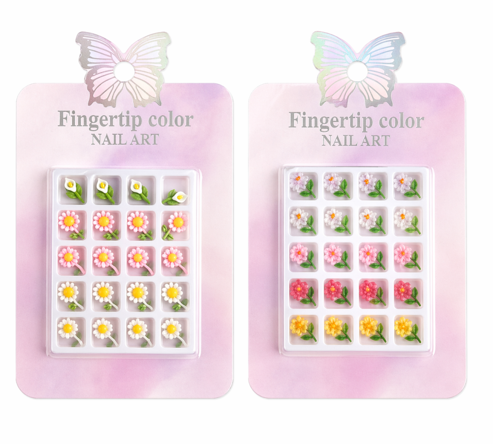 Decoración de uñas flores 3D /Paquete con 12 piezas