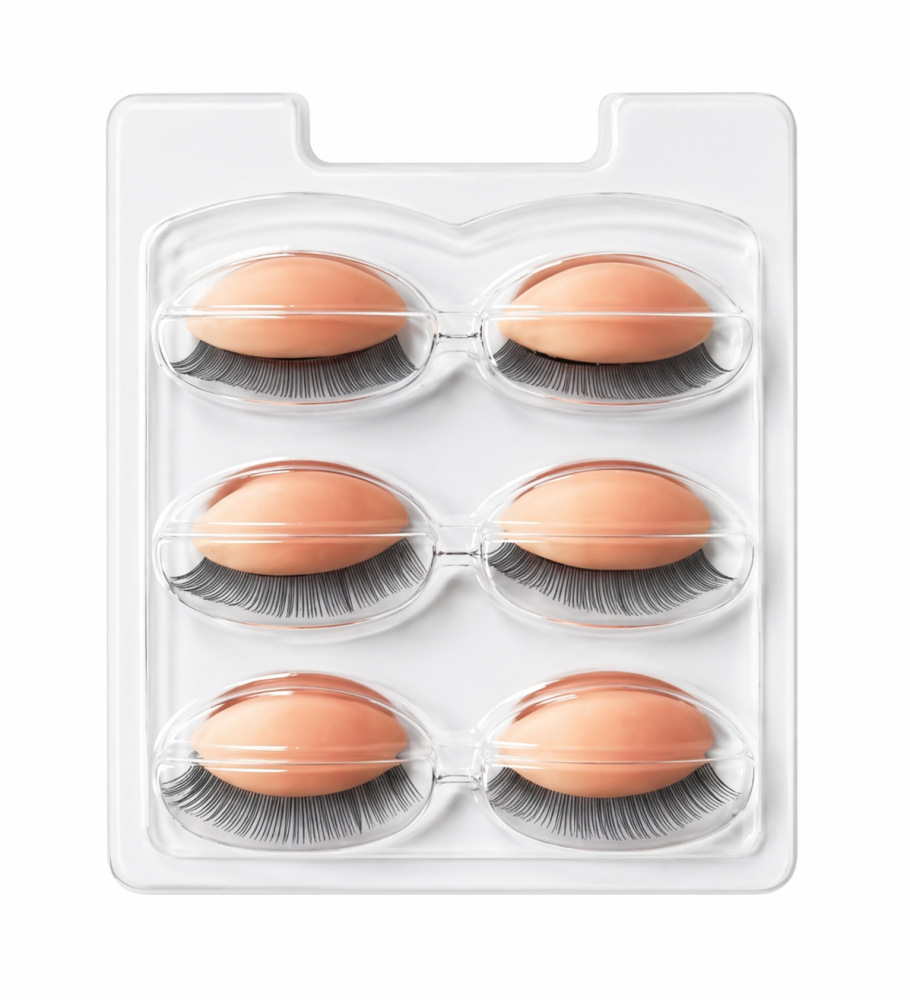 Párpados de Práctica para Extensiones de Pestañas – Pack de 6 Piezas