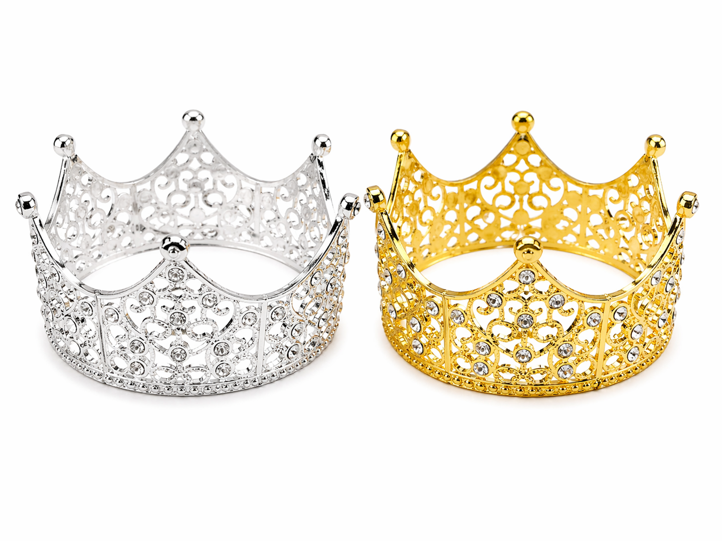 Corona Metálica Decorativa (6.4*4cm) /Paquete con 12 piezas