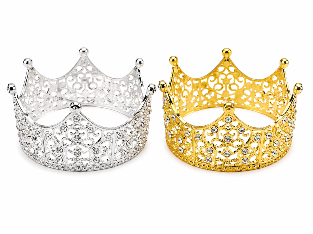 Corona Metálica Decorativa (6.4*4cm) /Paquete con 12 piezas