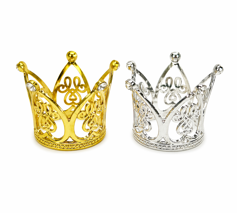 Corona Metálica Decorativa(3.1*3cm) /Paquete con 12 piezas