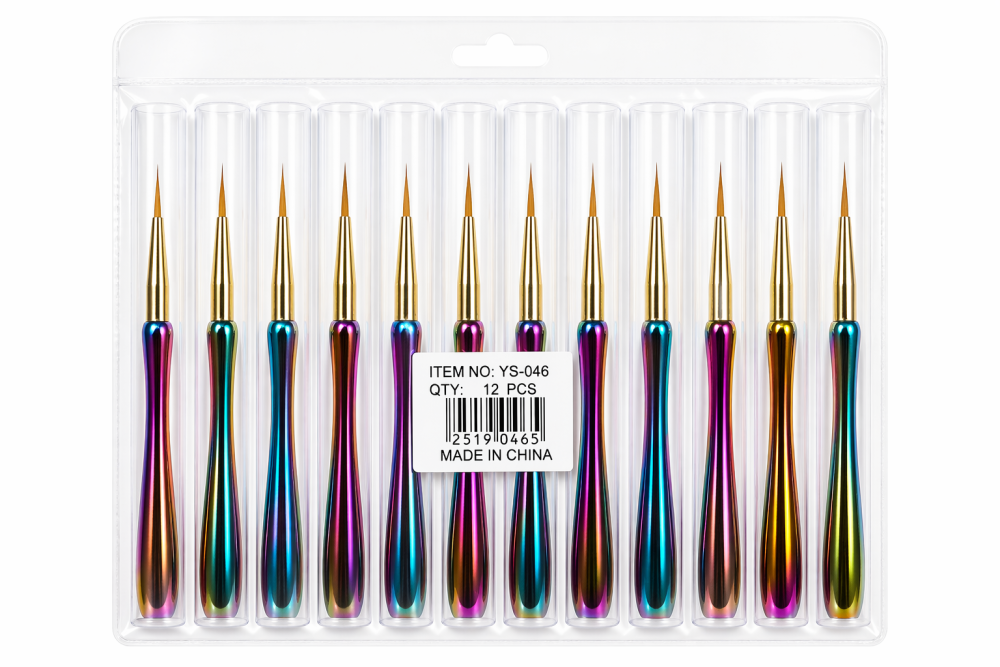 Pinceles liner para uñas /Paquete con 12 piezas
