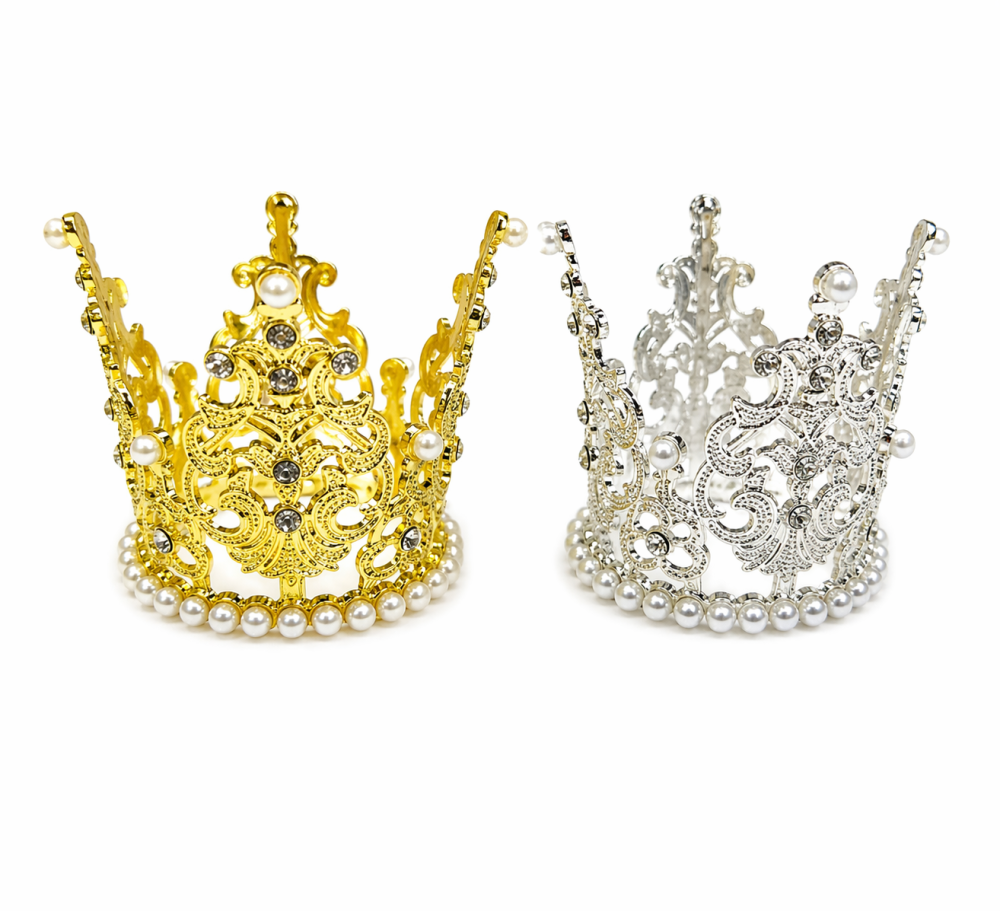 Corona Metálica Decorativa (4.5*5cm) /Paquete con 12 piezas