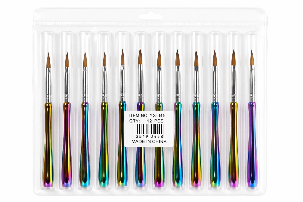 Pinceles Acrílicos para Uñas  /Paquete con 12 piezas