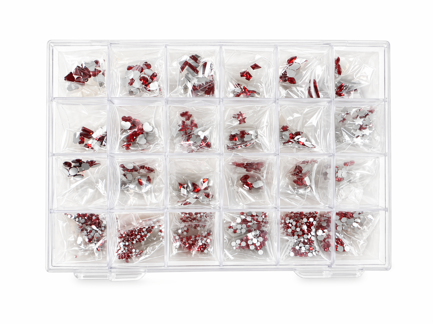 Caja de cortes cristal rojo