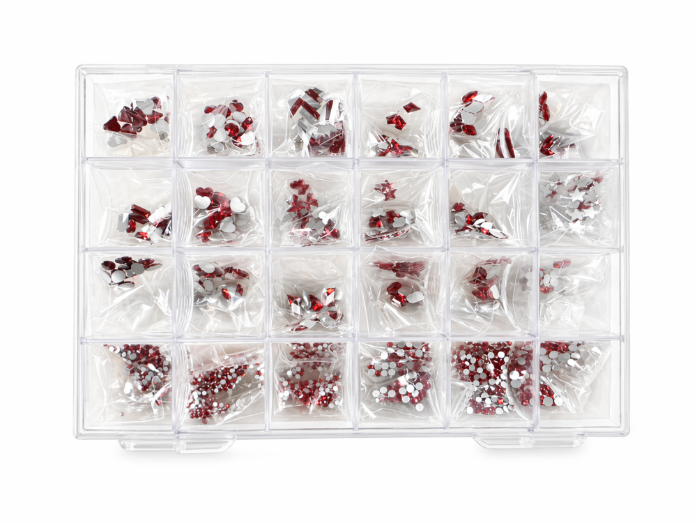 Caja de cortes cristal rojo