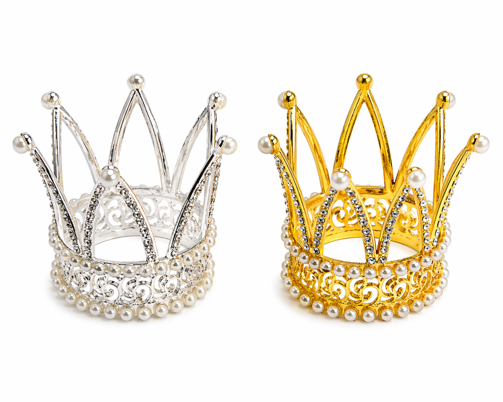 Corona Metálica Decorativa (5.6*4.4cm) /Paquete con 12 piezas