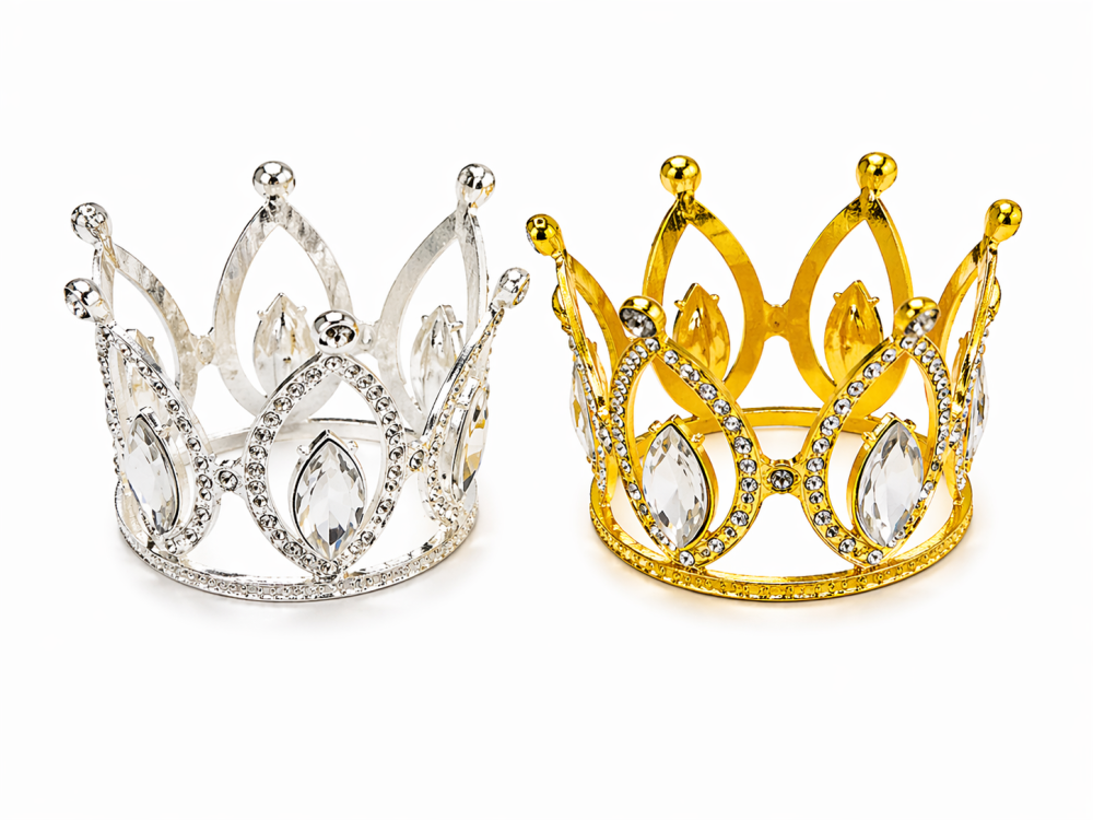 Corona Metálica Decorativa (5*7cm) /Paquete con 12 piezas