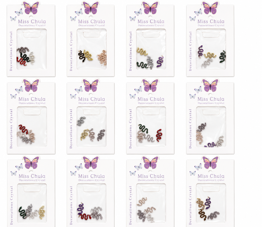 Dije de víbora para decoración de uñas / Paquete con 12 piezas