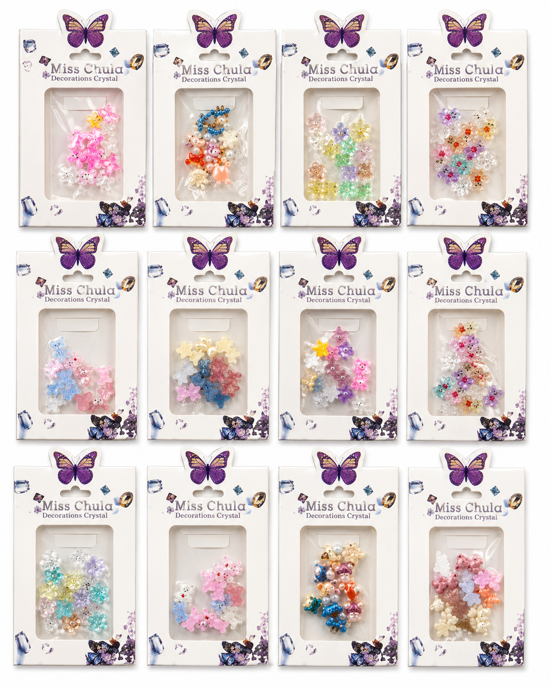 Oso kawai de resina /Paquete con 12 piezas