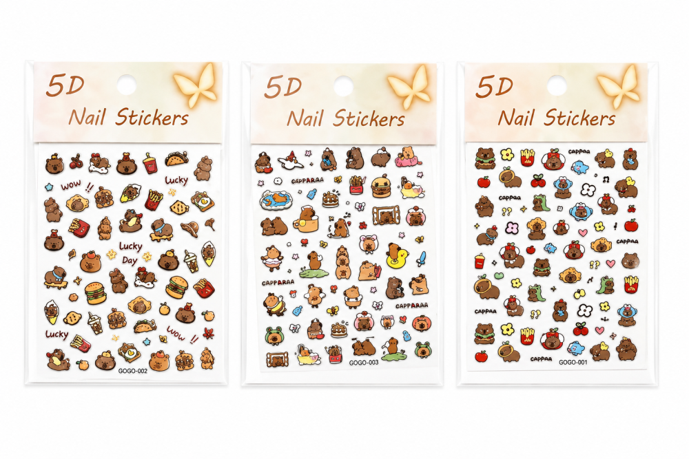 Sticker de capibara animada /Paquete con 12 piezas