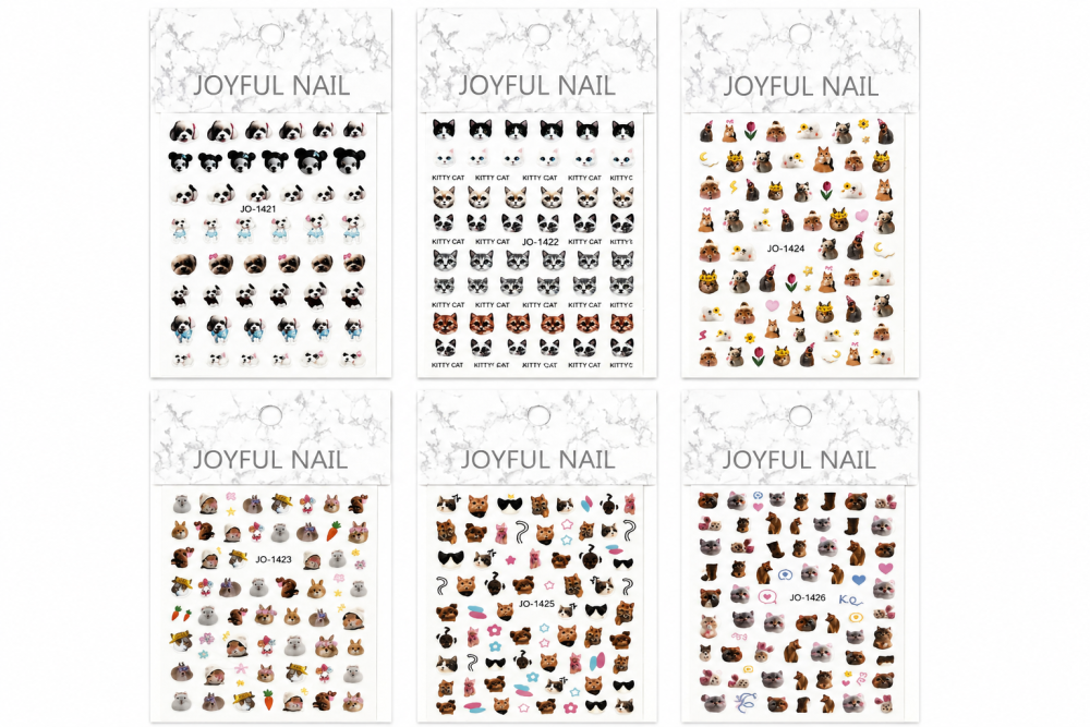 Sticker de animales animados /Paquete con 12 piezas