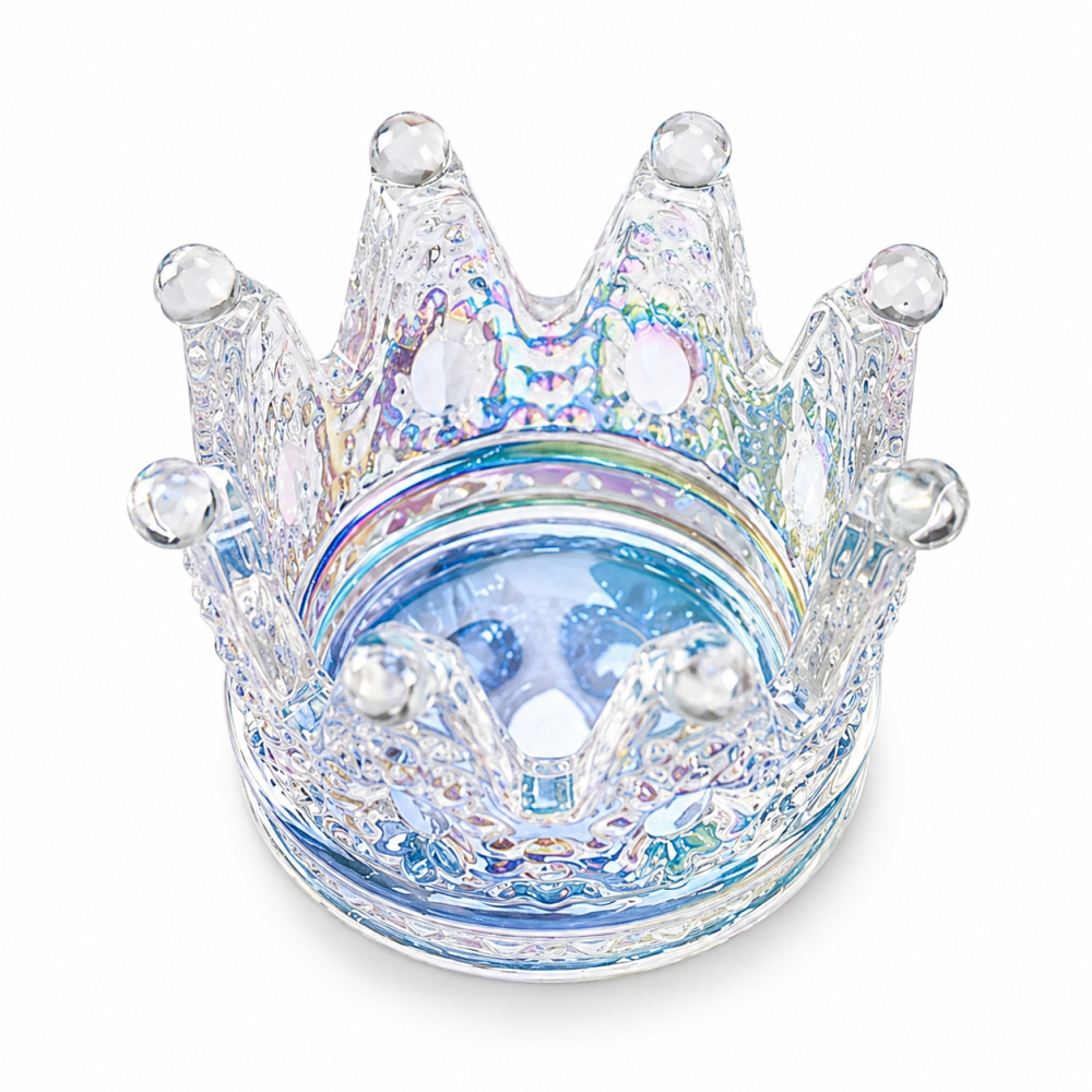 Portapinceles de cristal con forma de corona (Estilo INS)