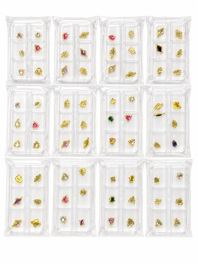 Dije diamante imitación para uñas/ Paquete con 12 piezas