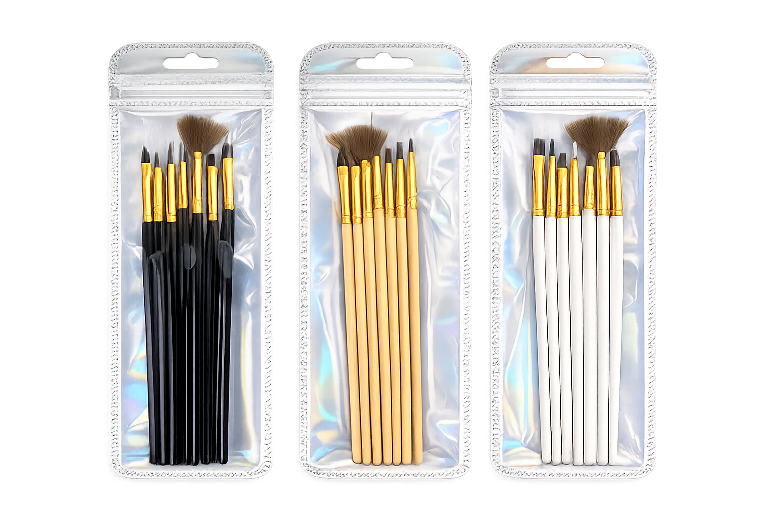 Kit de pinceles para mano alzada /Paquete de 12 bolsitas con 5 pinceles