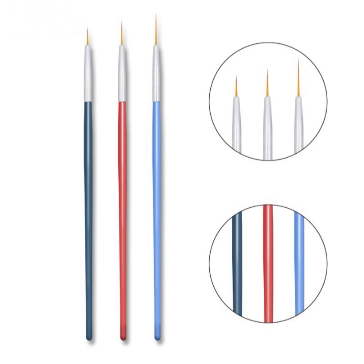 Pincel Linner / Paquete x12 bolsitas con 3 pinceles